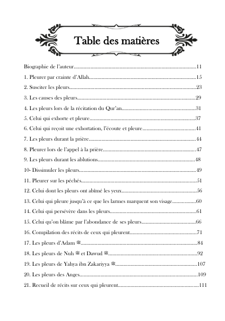 La douceur du cœur et des pleurs - Ibn Abi ad-Dunya